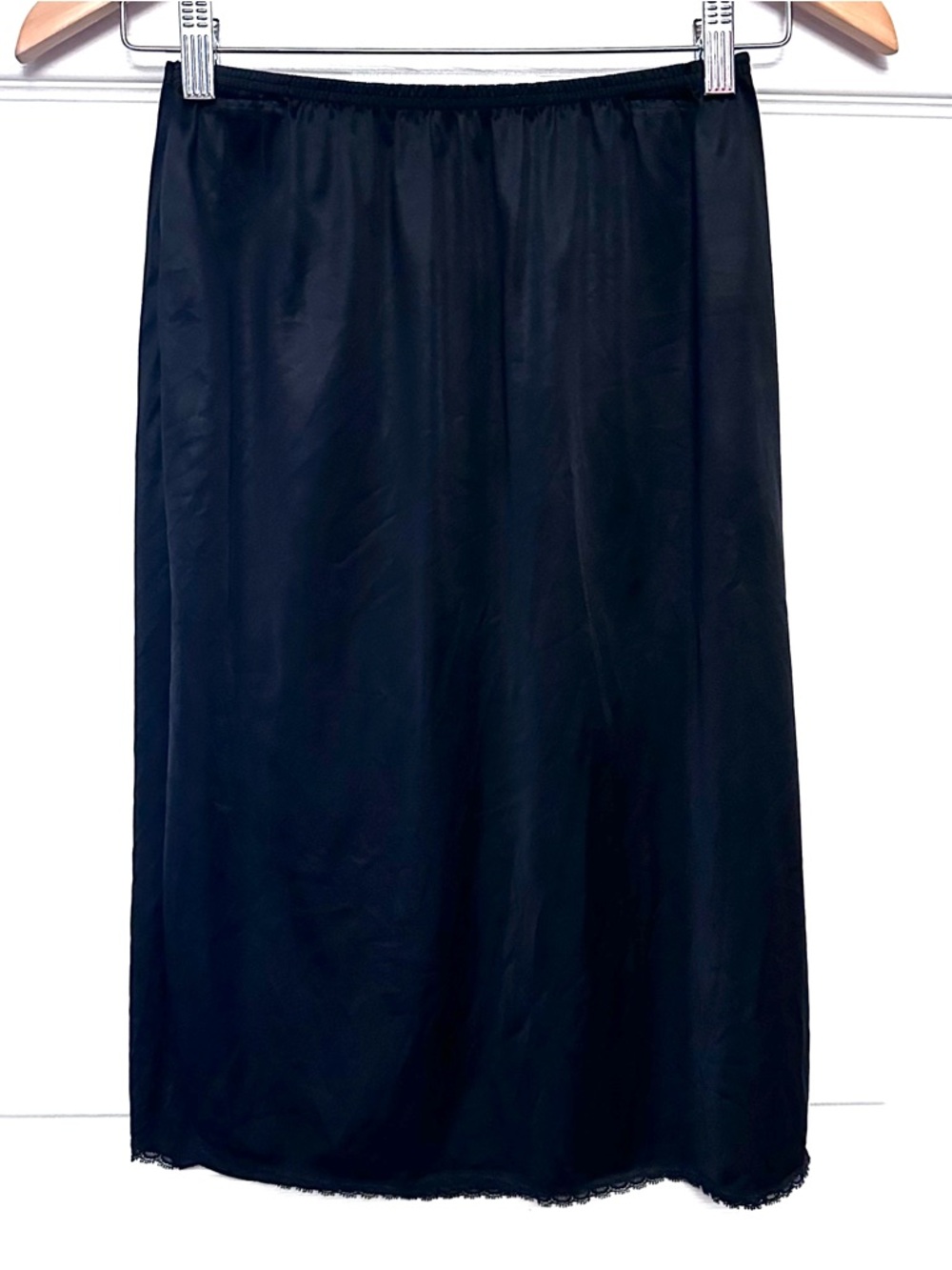 Vintage Vanity Fair 1/2 Slip Women's Sz S Black Nylon Lingerie 24" Closet Staple